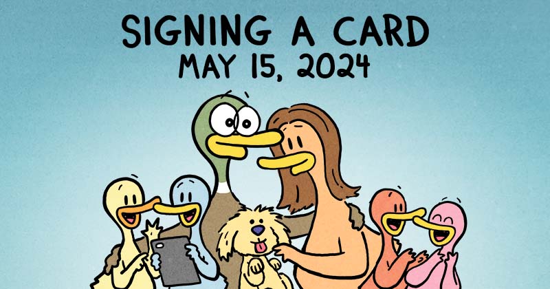 Signing a Card