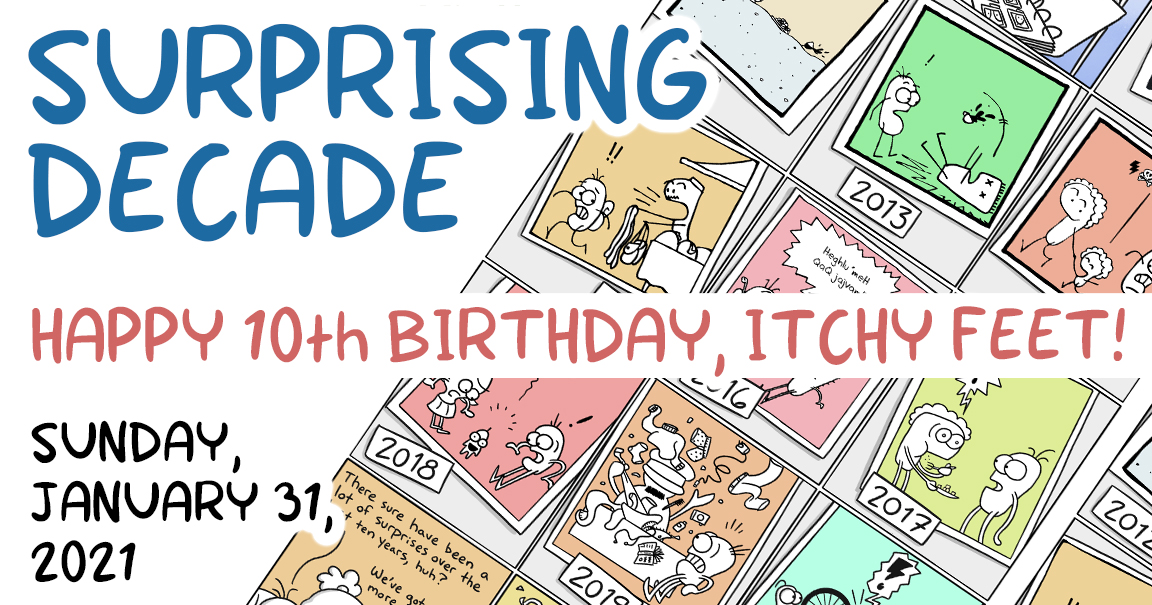 Surprising Decade - Happy 10th Birthday, Itchy Feet!