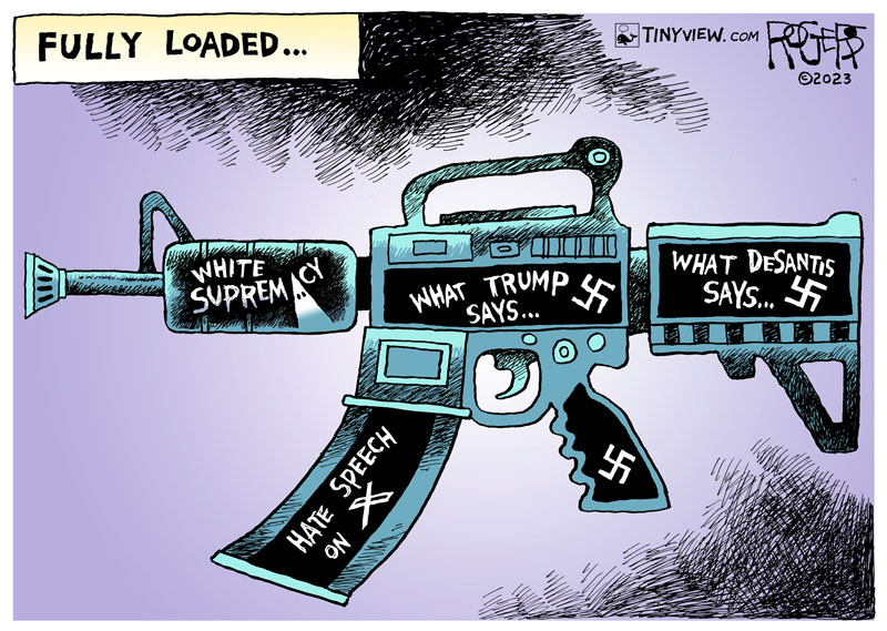 https://cdn.tinyview.com/rob-rogers/2023/08/30/racist-assault/20230830_Racist_Assault.jpg