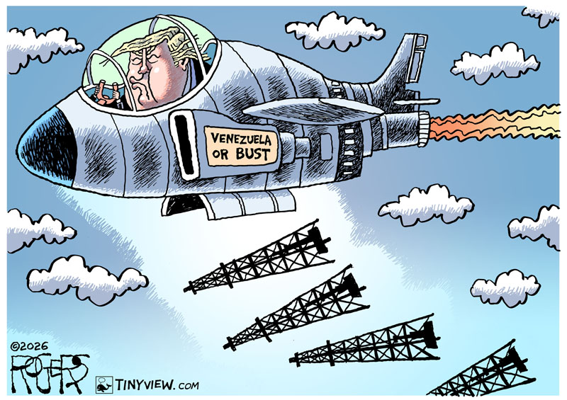 https://cdn.tinyview.com/rob-rogers/2026/01/05/bombing-venezuela/20260106_Bombing_Venezuela.jpg